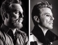 two black and white photos of men with beards, one wearing a leather jacket