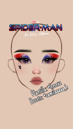 Intense Halloween Makeup, Into The Spiderverse Makeup, Miles Morales Inspired Makeup, Avengers Makeup Looks, Spiderman Eyeshadow, Spider Man Eye Makeup, Deadpool Inspired Makeup, Spider Man Makeup Women, Spiderman Eye Makeup