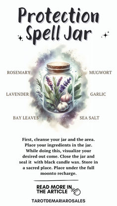 Create a powerful protection spell jar to shield your energy and block negativity! 🧙‍♀️✨ Combine crystals, herbs, and intentions to manifest strength and security. Perfect for beginners or seasoned witches—your ultimate guide to crafting magical protection. 🌿🔮 Save this pin for inspiration and start creating your protective jar today! Banishing Spell, Good Luck Spells, Luck Spells, Protection Spells, Spiritual Practices, Energy