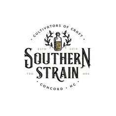 the southern strain logo is shown in black and white