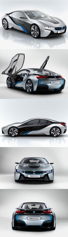 four different views of an electric vehicle