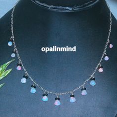 Handmade Opal Necklace, Handmade Opal Necklaces, Elegant Silver Jewelry With Pink Opal, Dainty White Opal Jewelry, Handmade Dainty Opal Necklace, Handmade Teardrop Opal Jewelry, Silver Opal Necklace In Dainty Style, Handmade Opal Necklaces As Gift, Dainty Silver Opal Necklace