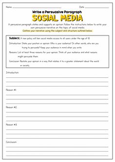 the social media worksheet for students to help them understand what they are doing