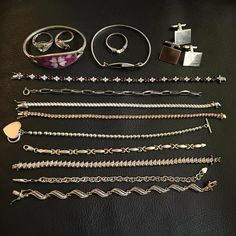 For Sale Is A Beautiful Lot Of Approx 23 Different .925 Sterling Silver Jewelry Pieces. You Get Exactly Everything As Pictured. There Are Mostly Bracelets, But There Are A Couple Necklaces, Earrings And Rings. The Rings Are Kind Of Tarnished On The Back Side. All Items Are Stamped 925 Or Sterling. Couple Necklaces, The Rings, 925 Sterling Silver Jewelry, Womens Jewelry Bracelets, Jewelry Pieces, Sterling Silver Jewelry, Arrow Necklace, Silver Gold, Silver Jewelry