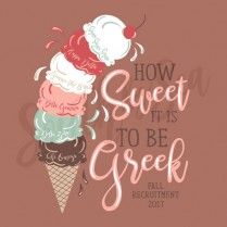 an ice cream cone with the words how sweet it is to be greek