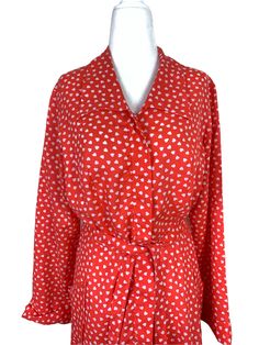 Just in time for Valentines day! Super cute, handmade, heart print, dress. This lovely dress zips up the front, has two pockets for your hands, and an attached tie son on to the back. In overall good vintage condition with no major flaws, no holes, stains, snags, etc. No tags or labels, would guess is a modern size large, see measurements for exact details. Measurements Chest 42in/106.5cm Waist 32in/81.5cm Length 41in/106.5cm Shoulder 16in/40.5cm Follow us on Instagram @littlemissvintage3 https://www.Instagram.com/littlemissvintage3 *Please read all policies on this and our policy page prior to making your purchase. *Please feel free to message me with any questions you may have as returns are not accepted. Response time is typically 1-2 days. *Check out our shop for other amazing vintage Heart Print Dress, Handmade Heart, Tucson Az, Cool Jackets, Lovely Dresses, Little Miss, Crop Jacket, Heart Print, Dress Clothes For Women