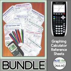 a calculator and some papers with the words bundle written on them in front of it