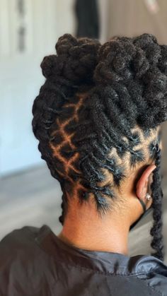 Thick Locs Styles Black Women, Up Dreads Styles For Women, Loc Styles For Cruise, Female Dread Styles, Loc Styles For Older Black Women, Medium Loc Hairstyles Shoulder Length, Female Dreadlocks Styles Black Women, Loc Summer Styles, Easy Loc Updos For Women