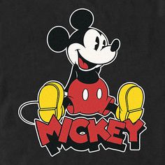 a mickey mouse shirt with the word mickey on it