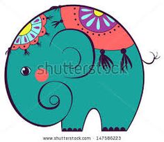 an elephant with colorful decorations on its back