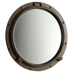 the porthole mirror is made out of metal