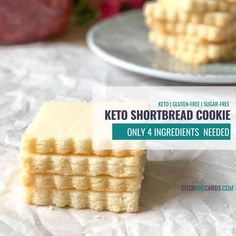 keto shortbread cookies stacked on top of each other