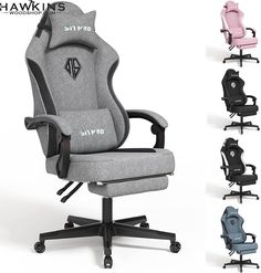 an office chair with different colors and designs