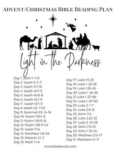 the christmas bible reading plan for children to use in their church's nativity