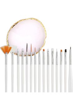 Amabro Nail Art Tool Set 15 PCS Nail Art Brushes Resin Nail Art Painting Palette Detail Brush Nail Dotting Pen for Makeup Beauty Nail Art Hand-Painted Toning Salon DIY Manicure (White) Painting Palette, Art Tool, Nail Art Brushes, Beauty Nail, Art Brushes, Diy Manicure, Nail Art Tools, Art Hand, Tool Set