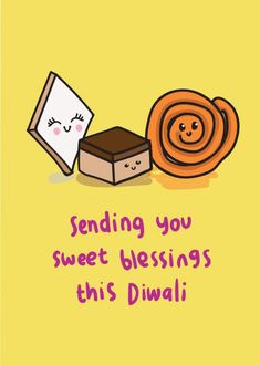 a card that says sending you sweet blessings this diwali