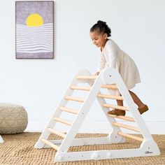 Encourage your little one’s movement and sense of exploration with the Learn 'N Climb Triangle from Little Partners®. Designed with your child’s safety and security in mind, this solid hardwood climbing triangle adjusts and locks open to four positions. Our Learn 'N Climb Triangle follows the Montessori philosophy by providing and allowing your child to move freely within boundaries while encouraging independence and gross motor skills. Ages 3 and up. Holds up to 200 lbs. PRODUCT INFORMATION The Montessori Philosophy, Climbing Triangle, Pikler Triangle, Independent Activities, Learning Tower, Gross Motor, Gross Motor Skills, Healthy Environment, Play To Learn