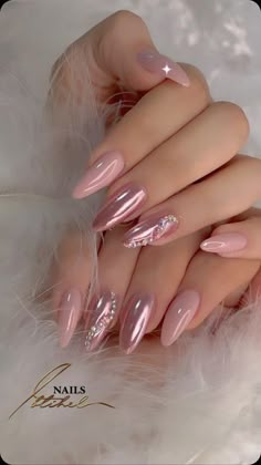 Nail Art Designs Fancy, Nail Art Designs In Pink, Nail Pink Design, Nail Art Fancy, Elegant Pink Nails, Doing Your Own Nails, Winter Nails Designs, Pink Nails Ideas, Pink Nail Design