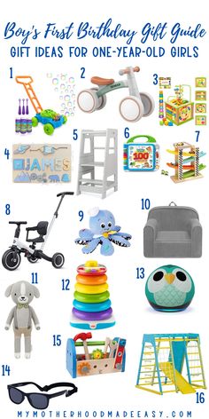 First Birthday Present Ideas, Gifts For One Year Old, Boy First Birthday Gift, 1st Birthday Boy Gifts, First Birthday Gift Ideas, Birthday Gift Guide, Birthday Present Ideas, Best Toddler Gifts, 1st Birthday Presents