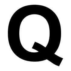 the letter q is shown in black and white