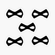 six black and white masks sticker