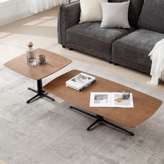 a living room scene with focus on the coffee table