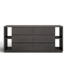 the sideboard is made out of wood and has four drawers on each side, one with