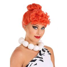 Category:Synthetic Wig; Gender:Women's; Wig Type:Cosplay Wig; Occasion:Cosplay Costumes,Birthday,Vacation,Party / Evening,Daily Wear; Age Group:Adults; Cosplay Works:50s; Color Shade:Orange; Hair Material:Synthetic Hair; Cap Construction:Machine Made; Texture:Curly; Length:Short; Features:Fluffy,Comfortable,Cosplay,Party,Soft; Heat Resistant:Yes; Listing Date:08/08/2023; Cap Circumference:; Front to Back:; Nape of Neck:; Side to Side Across Forehead:; Side to Side Over Top:; Temple to Temple Acr Wilma Flintstone Costume, Costumes For Work, Cavewoman Costume, Wilma Flintstone, Fun Costumes, Custom Ideas, Wigs Online, Halloween Party Ideas, Costume Wigs