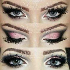 Pink And Black Eye Makeup, Black Eye Makeup, Pink Eye Makeup, Queen Makeup, Emo Makeup, Black Makeup, Face Card