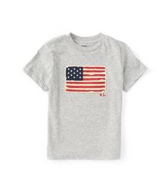 From Polo Ralph Lauren, this tee features: Crew neckShort sleevespullover styling Americana Flag appliqué and chain-stitched "RL" embroidery at the center frontcotton jerseyMachine wash/tumble dry.Imported. Kids Shirts Boys, Short Sleeve Pullover, Dillard's, Preppy Outfits, New Wardrobe, Big Boys, School Outfits