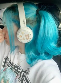 blue turquoise hair, aqua hair inspo Aqua Hair Color Turquoise, Bright Teal Hair, Turquoise Hair Aesthetic, Mint Blue Hair, Aqua Hair Color, Miku Hair