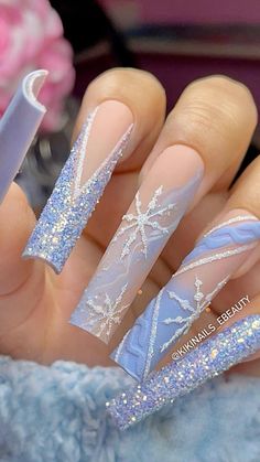 #nails #acrylicnails #nailpro #selfcare #selflove #relax #nailinspo #instanails #longnails #shortnails #nailart #nailtech #nudenails #frenchtips #frenchnails #showyourclaws #polish #notpolish #acrylic #freshset #nailtips #nailstyle #naildesign Grey Christmas Nails, Christmas Nail Designs Acrylic, December Nails, Glow Nails, Square Acrylic Nails, Xmas Nails