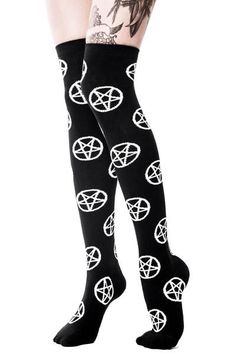 Celtic Dress, Killstar Clothing, Goth Fashion Punk, Over The Knee Socks, Black Socks, Gothic Outfits, Knee Socks