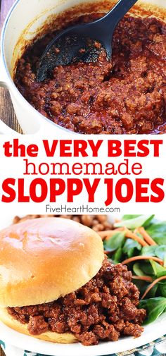 the very best homemade sloppy joes recipe is so easy to make and it's delicious