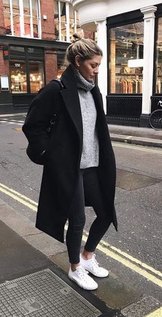 Sneaker Outfit Fall, Fall Outfits 2018, Trendy Outfits Winter, Dresses Casual Winter, Winter Chic, Looks Style