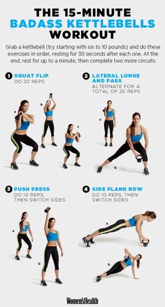 Kettlebell Workouts, Kettle Bell, Womens Health Magazine, Kettlebell Training, Workout For Women, Fitness Challenge, Kettlebell Workout, Health Magazine