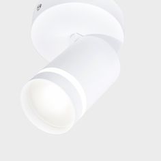 an overhead view of a white light fixture