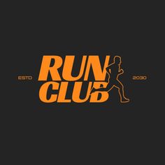 Run Club Logo Ideas, Athlete Logo Design, Running Club Logo Ideas, Retro Athletic Club Branding, Retro Fitness Logo, Run Club Logo Design, Unique Running Club Logo, Orange Sports Brand Logo, Running Club Logo