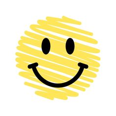 a smiley face drawn in yellow and black