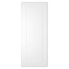 a white door with no glass on the front and side paneling, in an open position