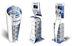 three different types of display cases with pictures on the front and back, one for philips