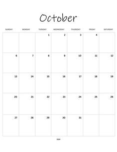 october calendar with the word october in black and white, on a white background stock photo