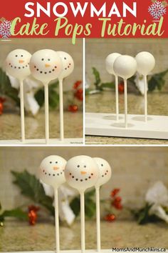 the instructions for how to make snowman cake pops