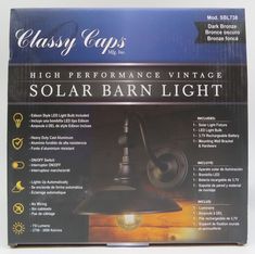 classy lamps high performance vintage solar barn light with bulb included in box and instructions