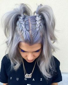 Punk Rock Hairstyles, Fun Hair Styles, Rave Hairstyles, Side Braid Hairstyles, Pinterest Hair