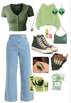 outfit ideas Light Green Outfit Aesthetic, Outfits Verdes, Macys Outfits, Real Outfits, Green Academia, St Pats