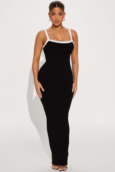 Pamela Snatched Maxi Dress - Black | Fashion Nova, Dresses | Fashion Nova Fashion Nova Outfits Dresses, Shifting Closet, Fashion Nova Black Dress, Glam Closet, Uzun Boy, Female References, Dress Square Neck, Wardrobe Goals, Grey Maxi