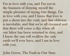 a poem written by john green about love