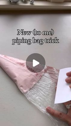 someone is making a paper bag that looks like an upside down umbrella with the words new to me pipping bag trick