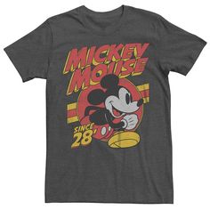 M-I-C-K-E-Y! You'll be the leader of the club wearing this men's Mickey Mouse tee. ©Disney M-I-C-K-E-Y! You'll be the leader of the club wearing this men's Mickey Mouse tee. ©Disney FEATURES Crewneck Short sleeveFABRIC & CARE Cotton, polyester Machine wash Imported Color: Dark Grey. Gender: male. Age Group: adult. Material: Cotton Blend. Mickey Mouse Retro, Men's Retro Style, Mickey Mouse T Shirt, Mickey Mouse Shirts, Boys Graphic Tee, Disney Shirt, Mickey Mouse And Friends, Disney Tshirts, Disney Cartoons